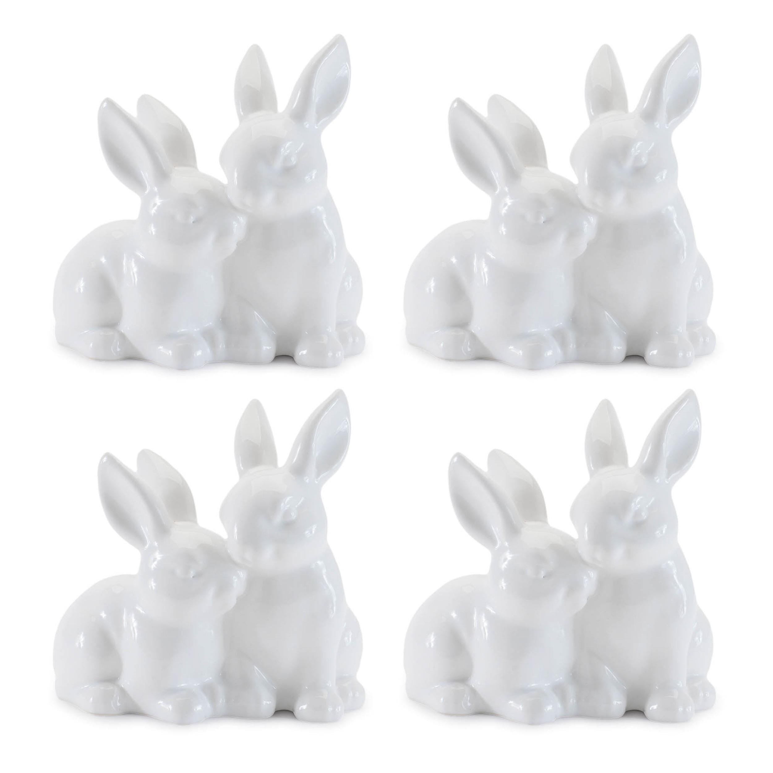 Ceramic Bunny Couple Set of 4