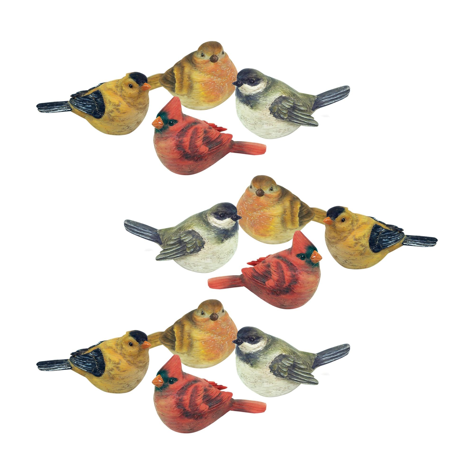Realistic Bird Figurines Set of 12