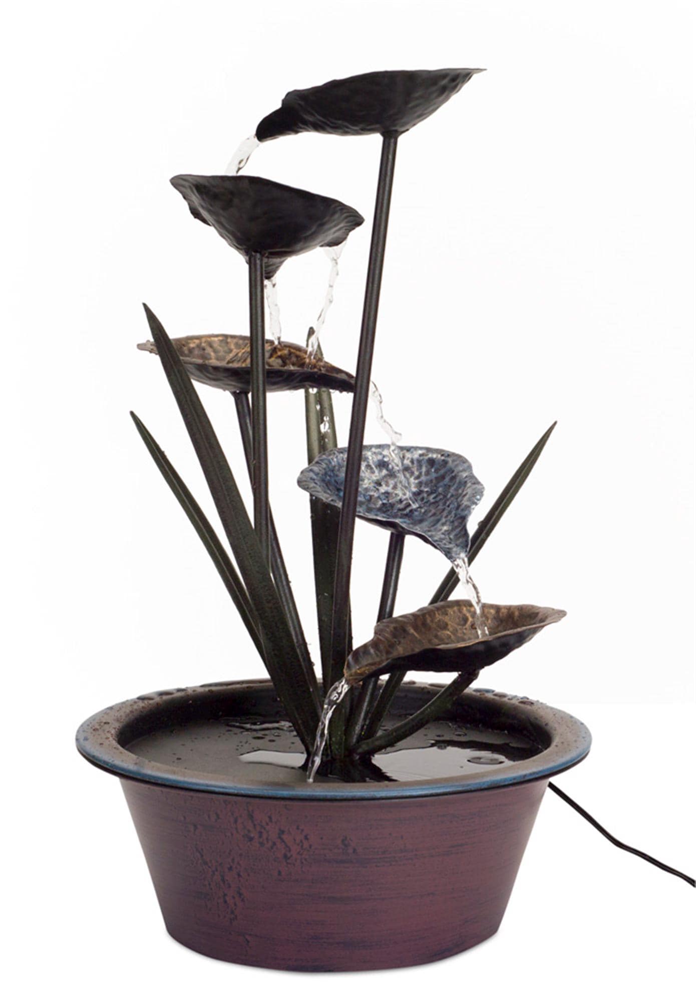 Bronze Lotus Leaf Water Fountain 22”