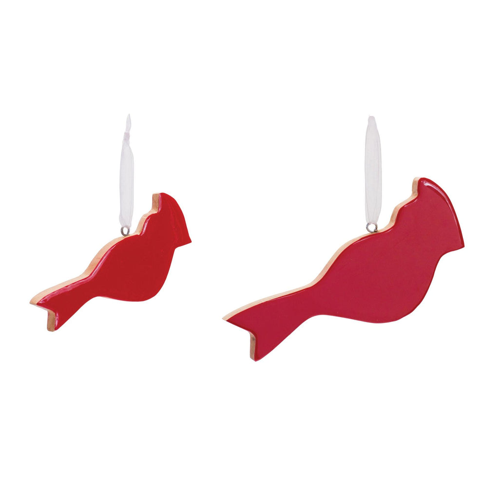 Glass Cardinal Bird Ornament – Set of 6