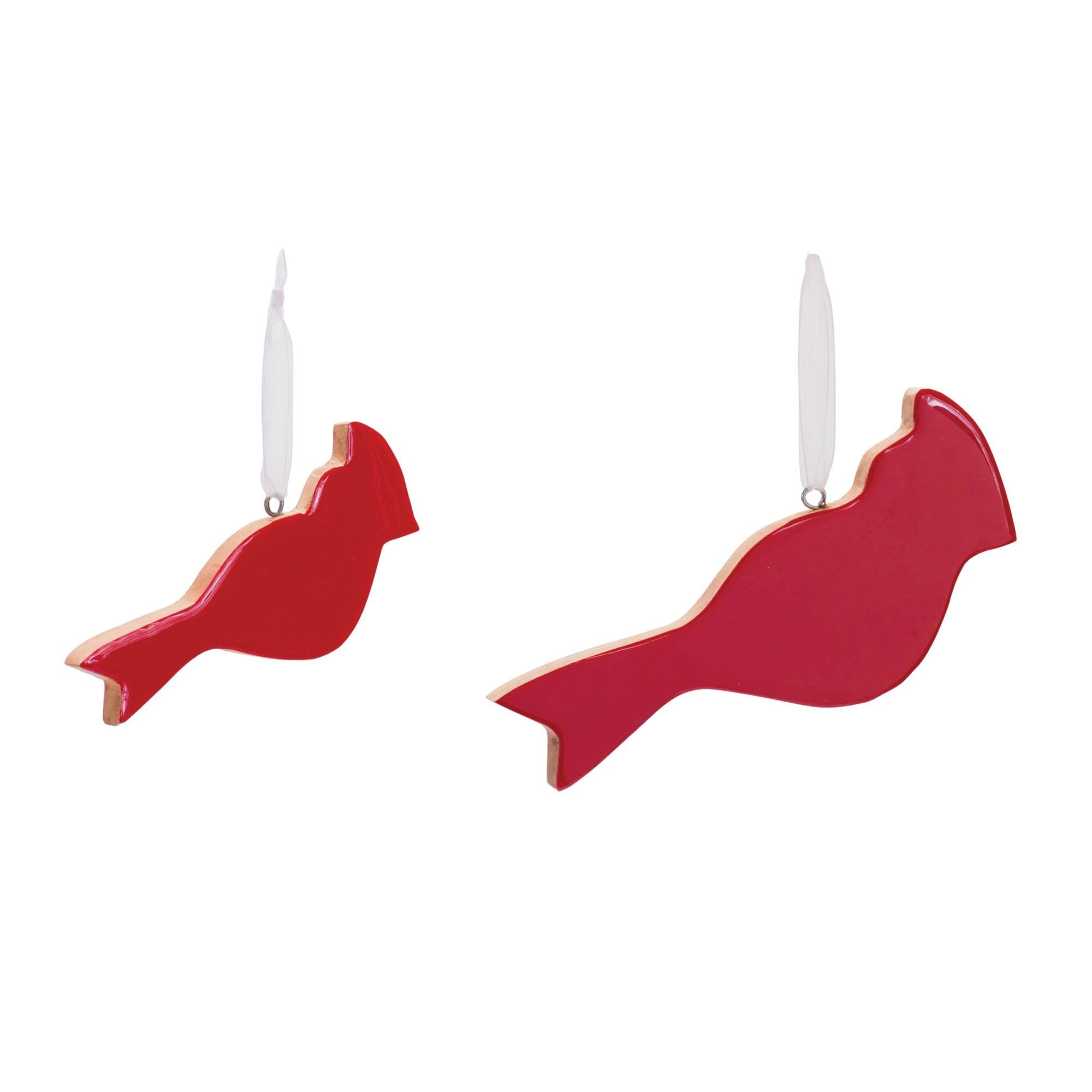 Glass Cardinal Bird Ornament – Set of 6