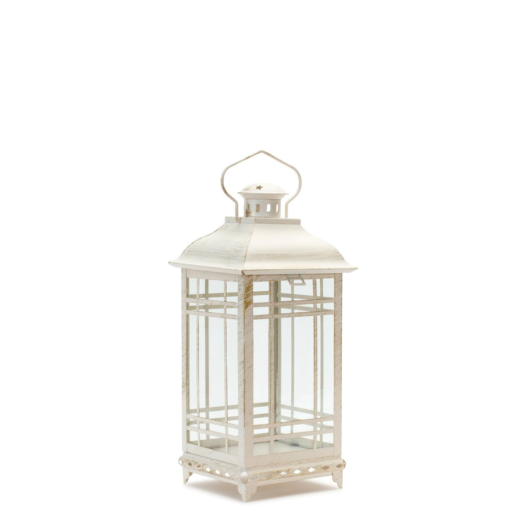 Traditional Ivory Metal Lantern (Set of 3)