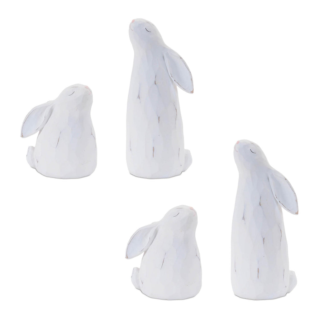 White Bunny Figurines Set of 4
