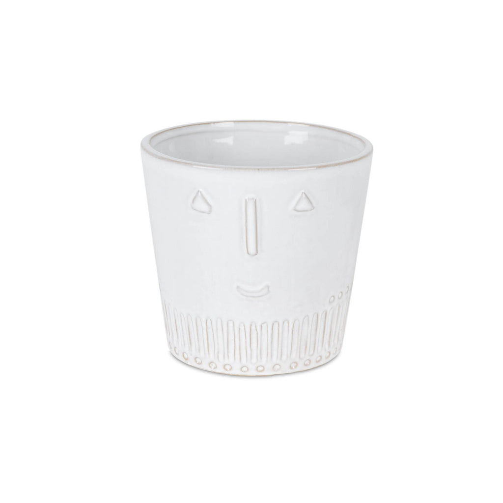 White Ceramic Face Planters Set of 2