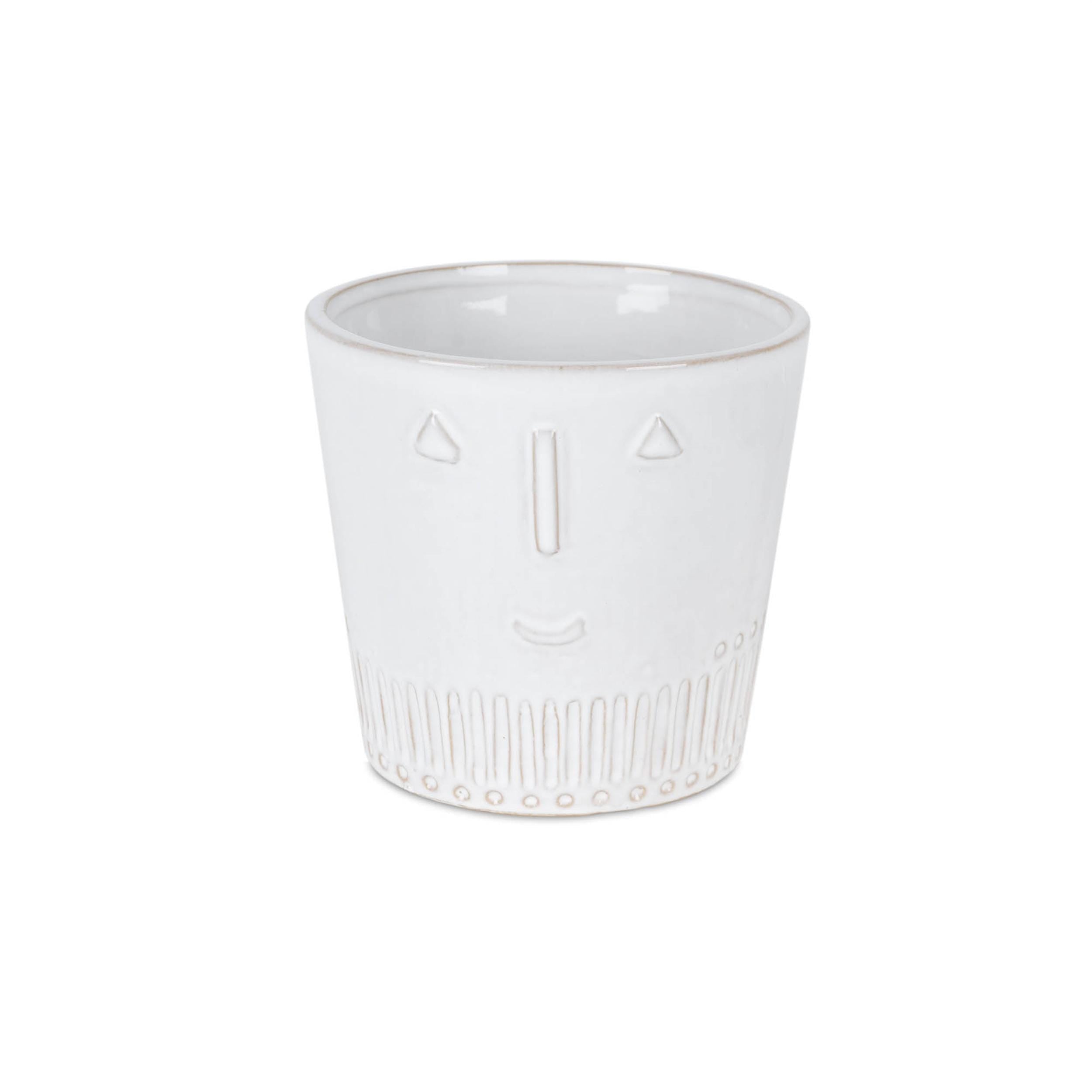 White Ceramic Face Planters Set of 2