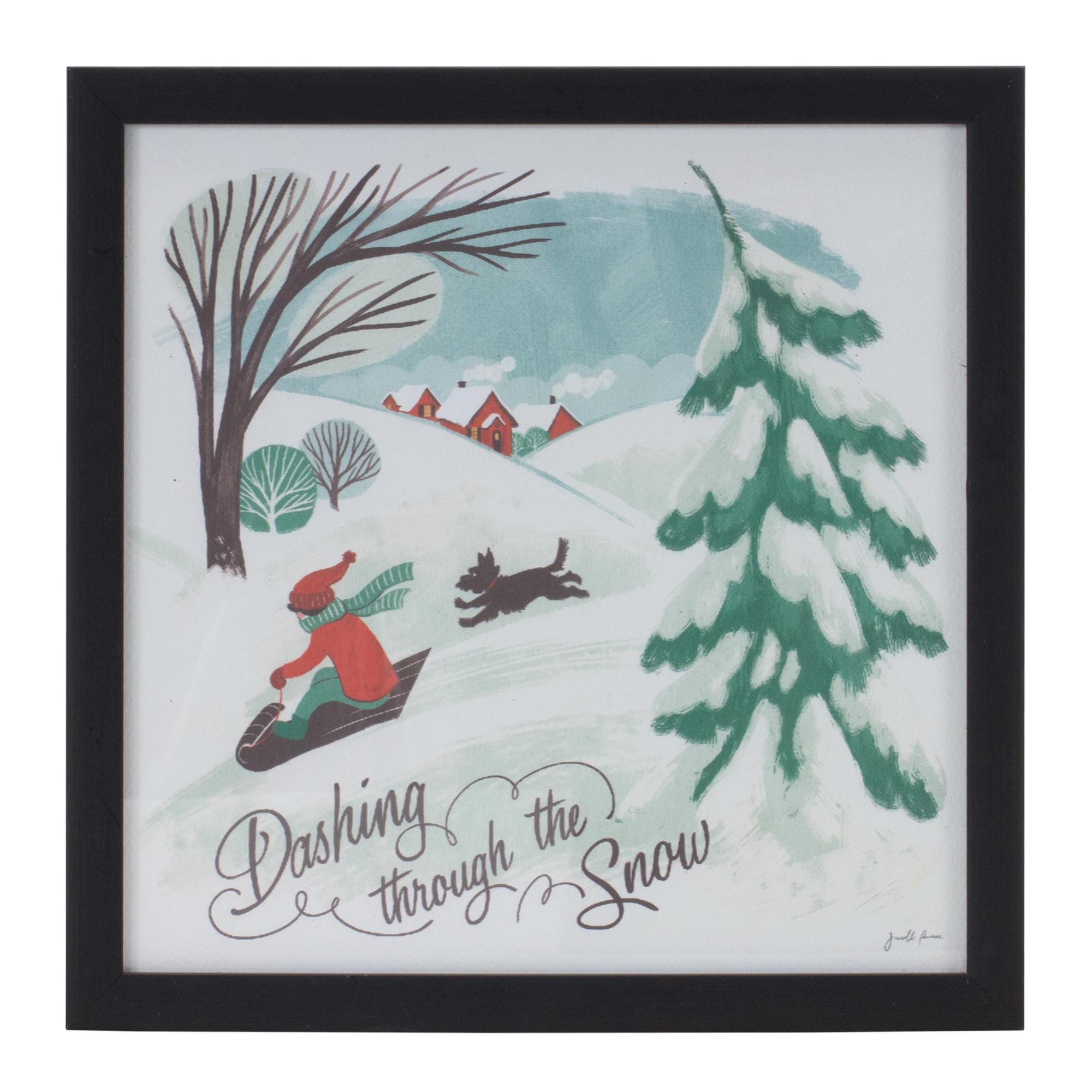 Framed winter scene wall art (set of 3)