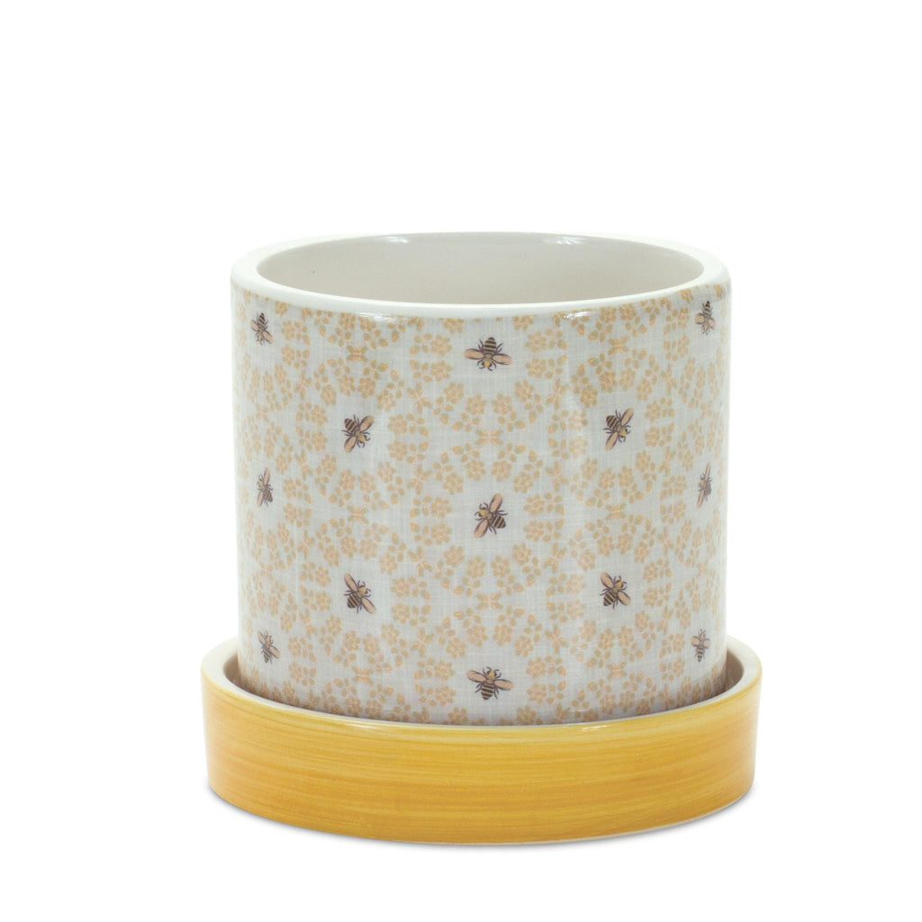 Bumble Bee Planter Set with Saucers (2 Sizes)