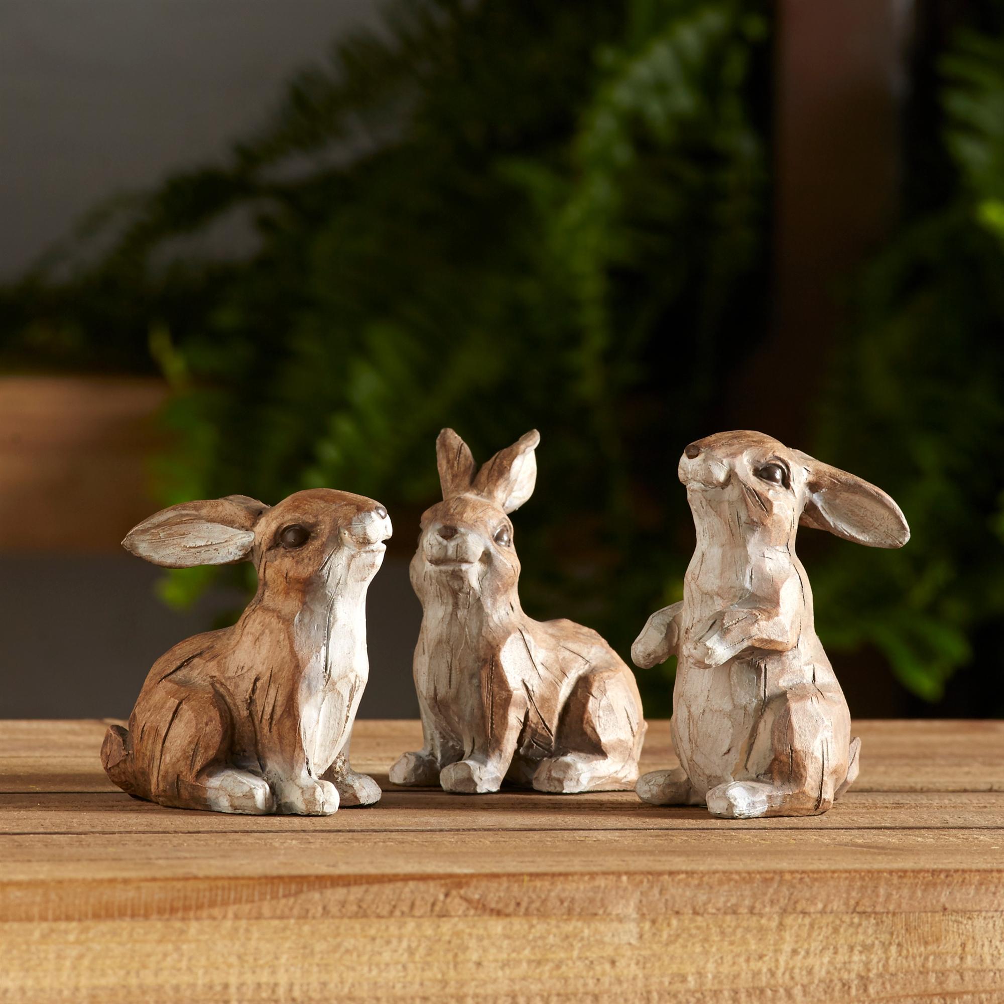 Mini Farmhouse Rabbit Figurines Set (6 Pieces)