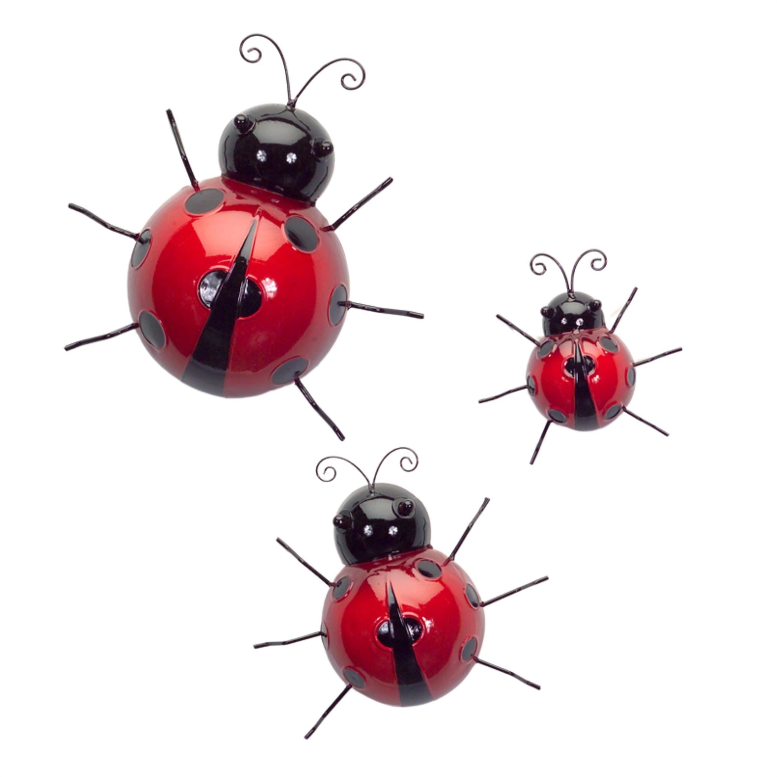 Metal Ladybug Wall Decor Set (6 Pieces)