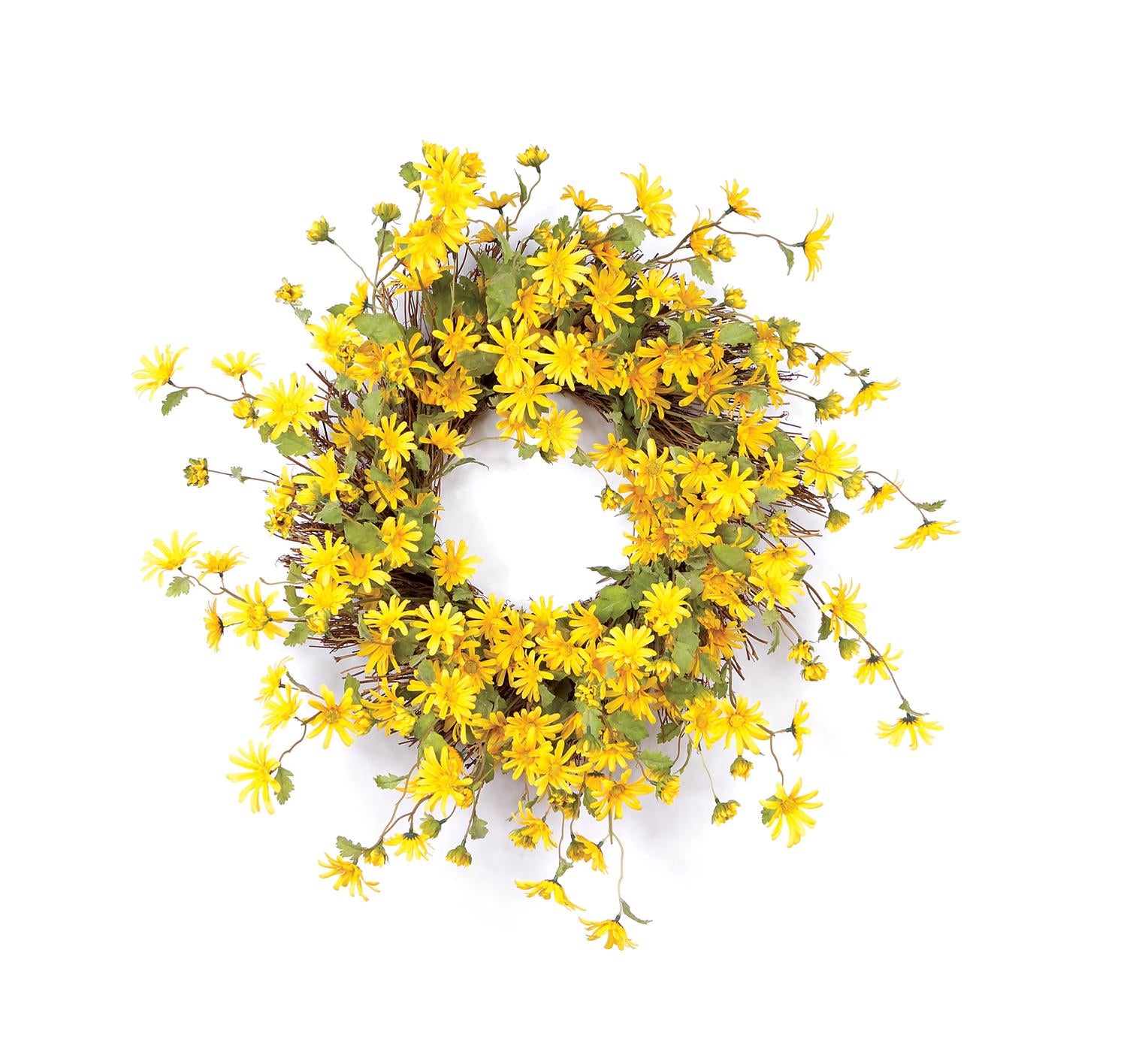 Yellow Daisy Floral Wreath 23"