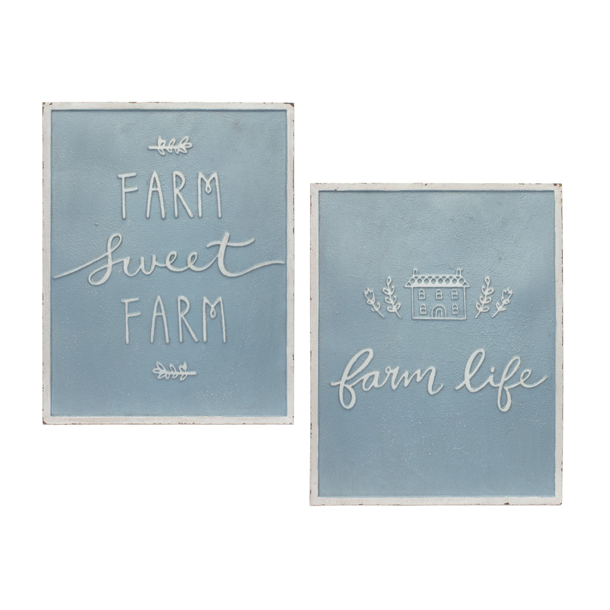 Farmhouse Metal Wall Sign Set (2) – Farm Life Decor