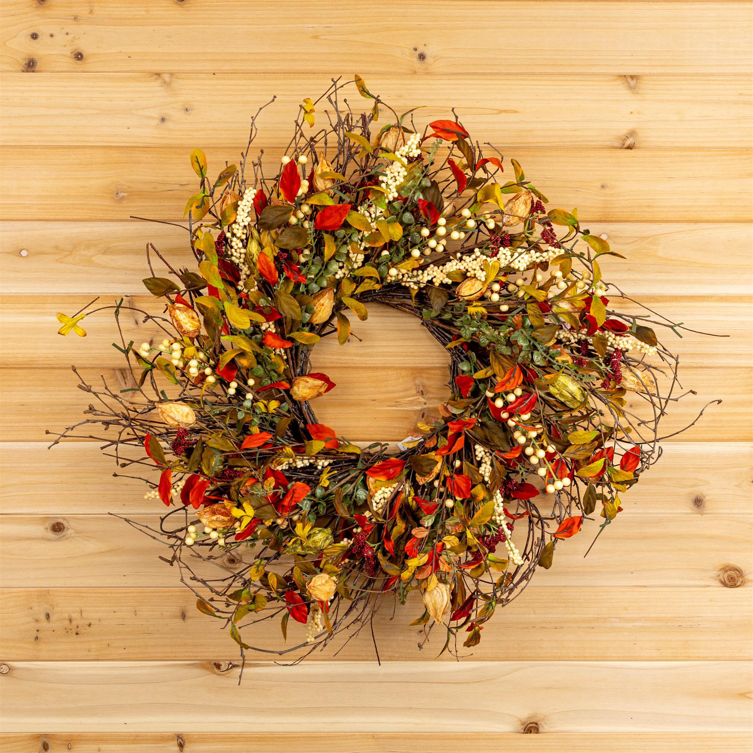 Cape Gooseberry Wreath 20 Inch | Green Door Decor