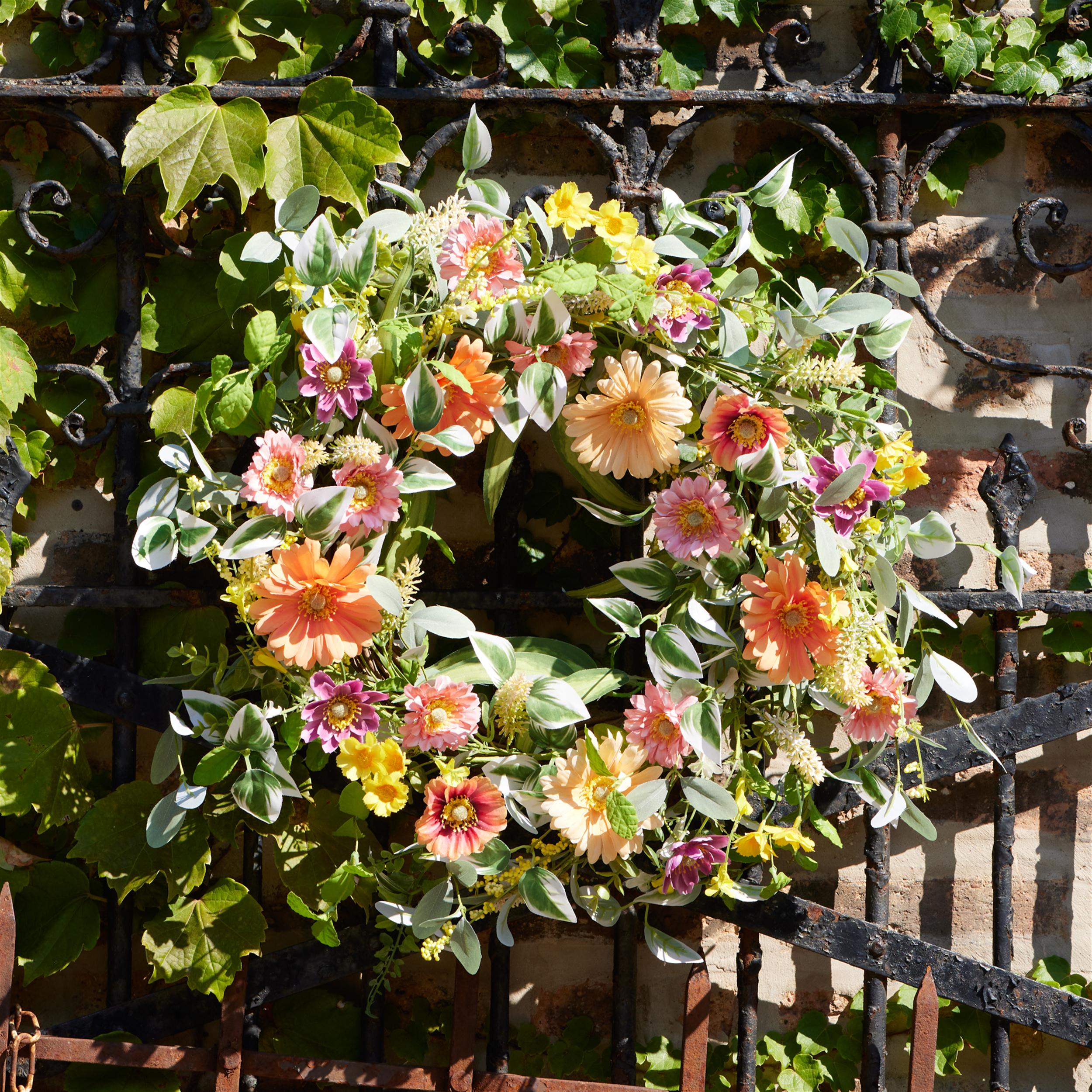Gerbera Daisy Spring Wreath 24 Inch