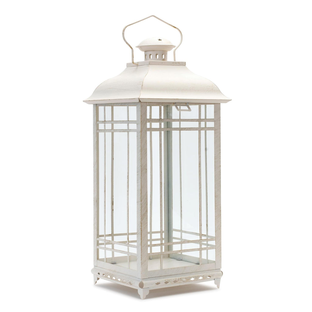 Traditional Ivory Metal Lantern (Set of 3)