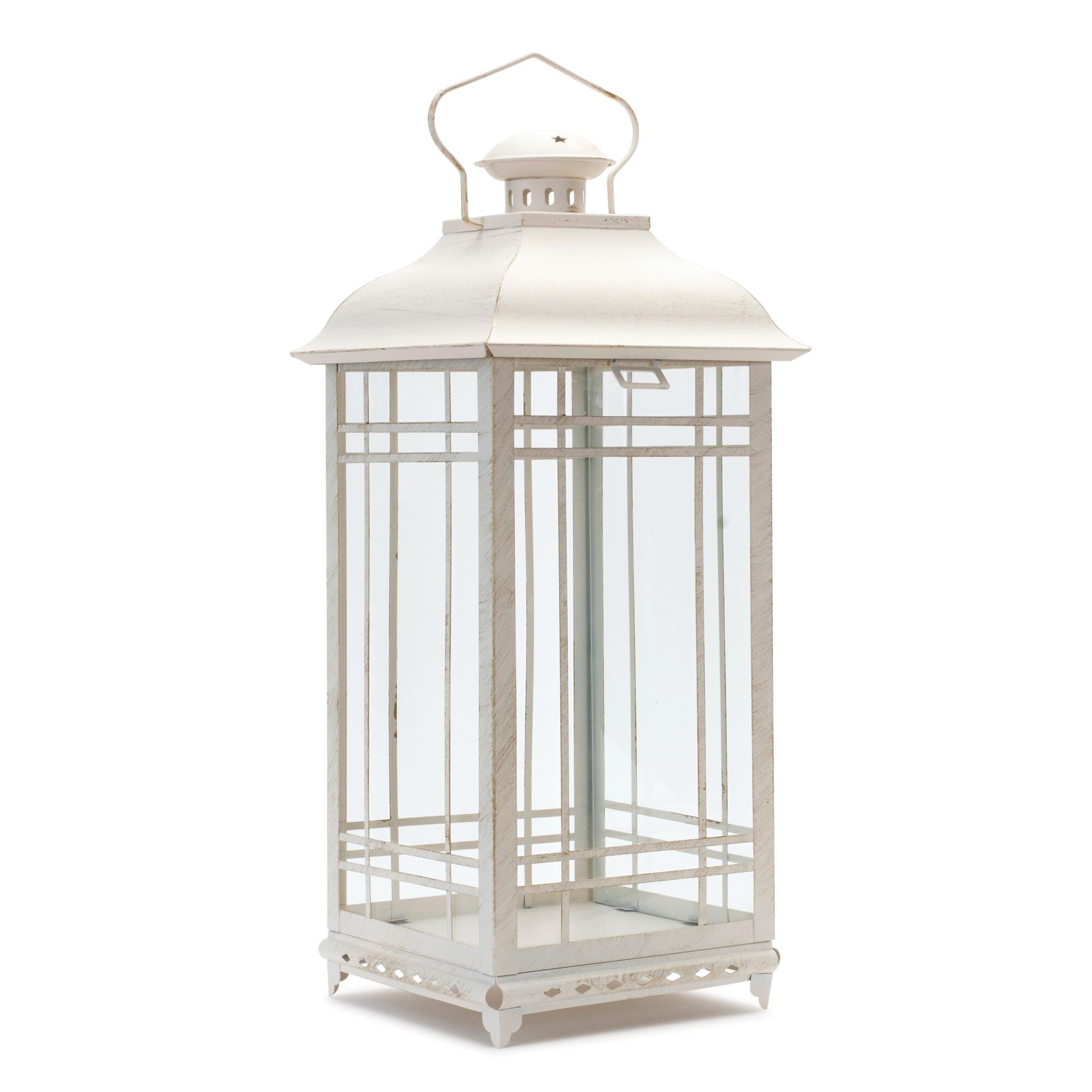 Traditional Ivory Metal Lantern (Set of 3)