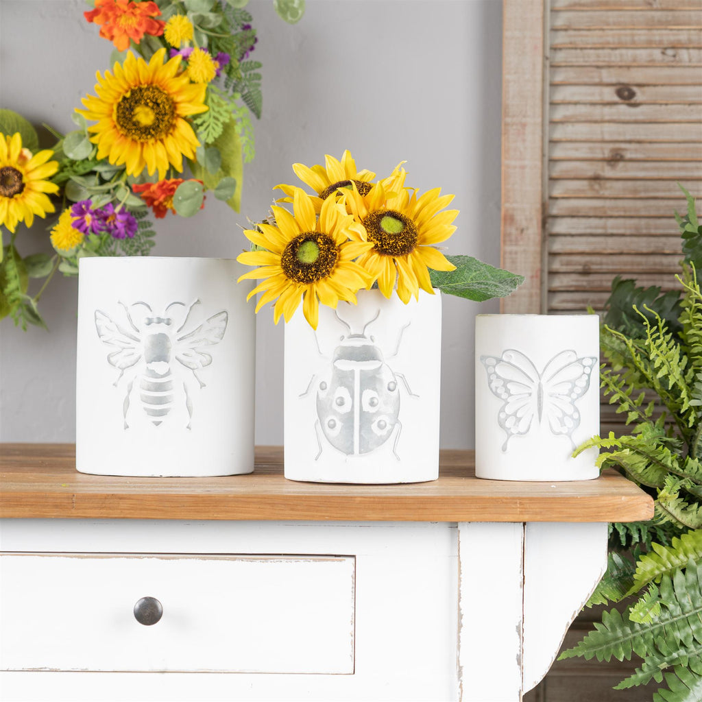 Metal Insect Planter Set (3 Sizes) – Bee Ladybug Butterfly Pots