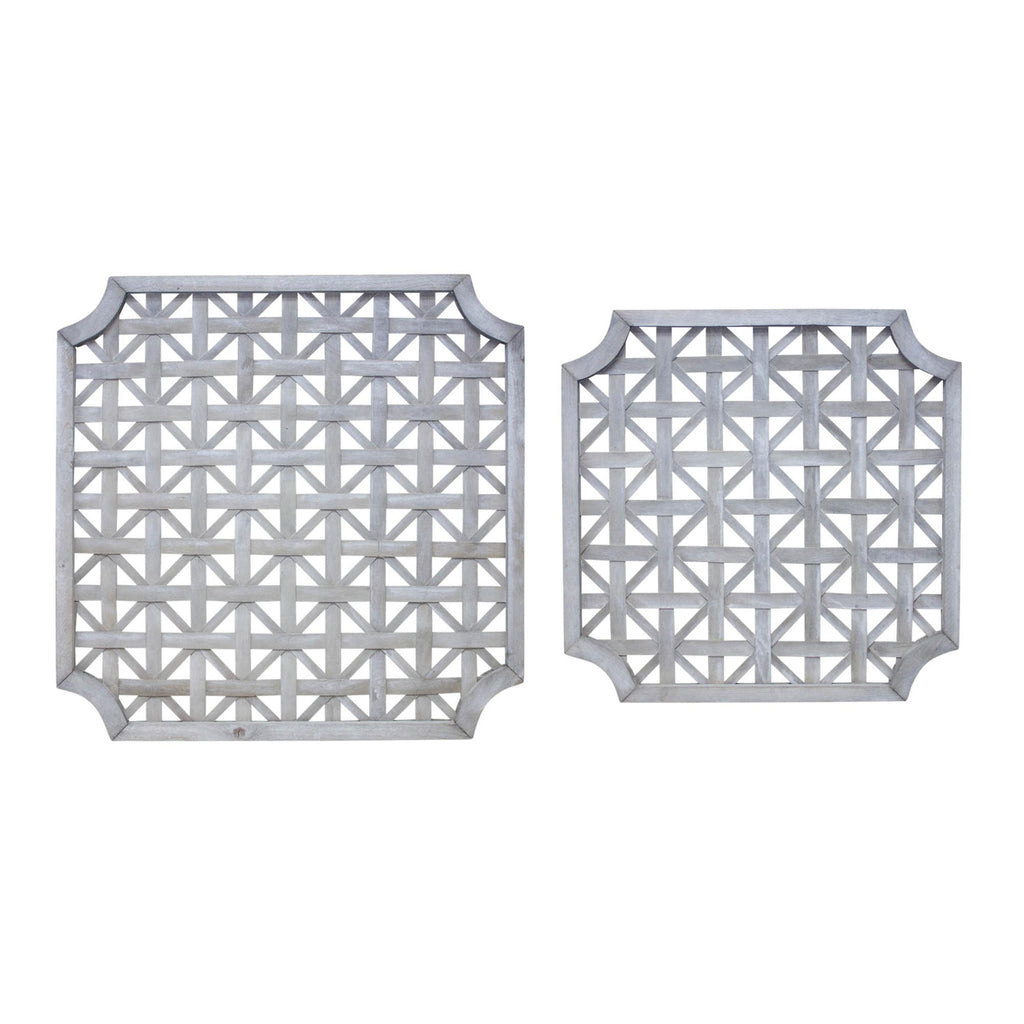 Woven Wood Wall Decor Set (2 Large Panels)