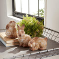 Weathered Terracotta Bunny Statues Set of 6 | Rustic Farmhouse Easter Decor