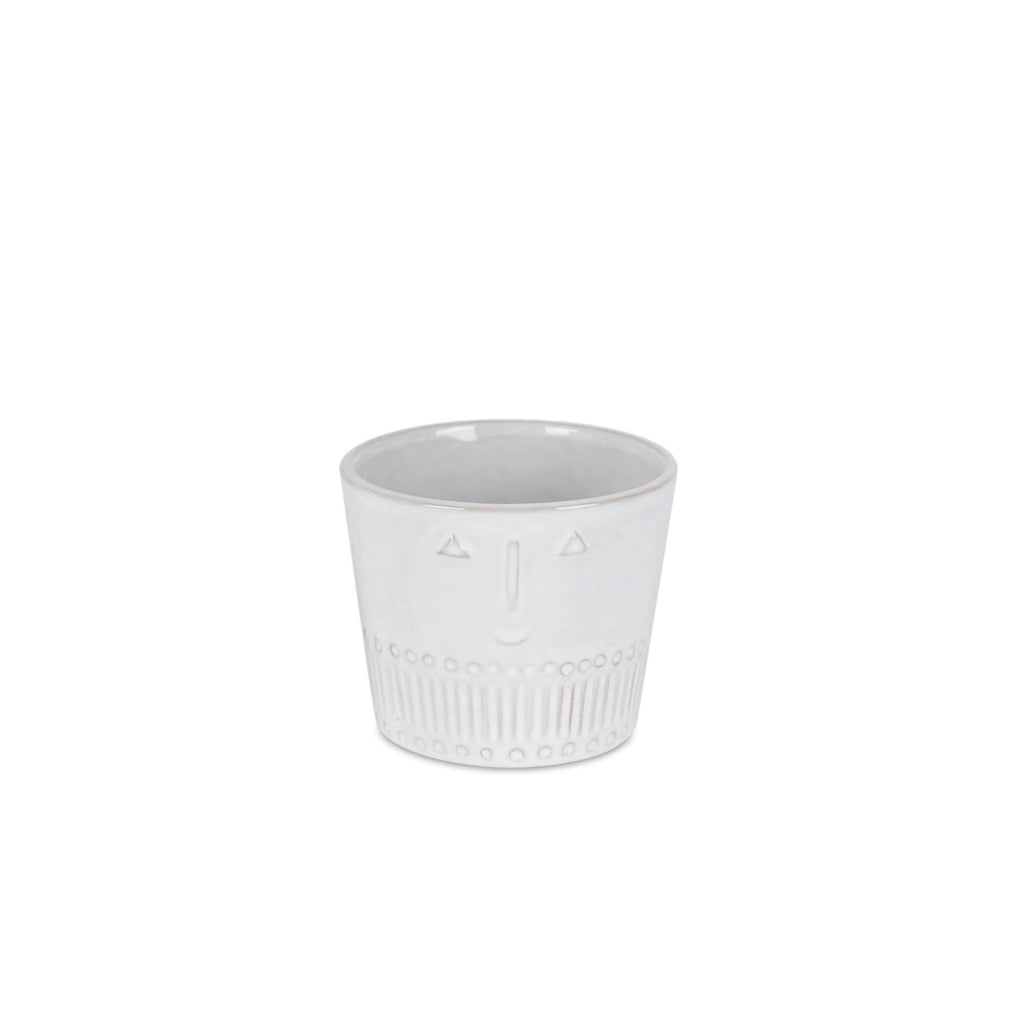 White Ceramic Face Planters Set of 2