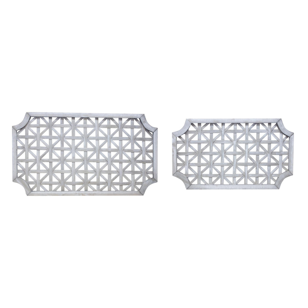 Rectangular Woven Wood Wall Decor Set (2 Panels)