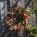 Spring Floral Front Door Decor | Pink Farmhouse Entryway Accent