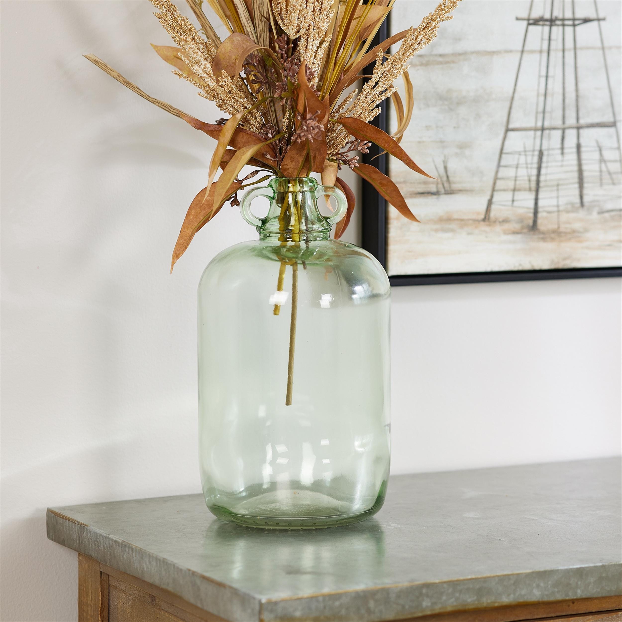 Sage Green Glass Jug Vase Set (2 Pieces)