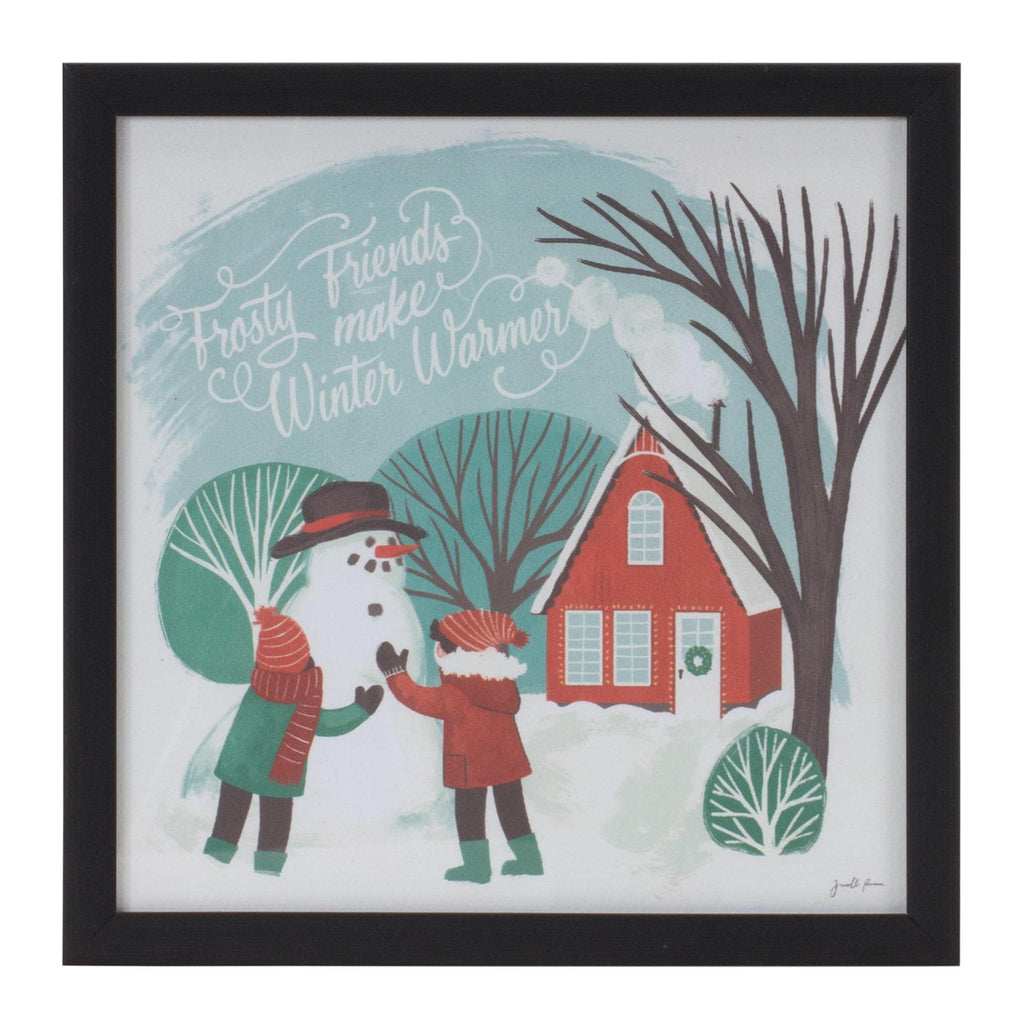 Framed winter scene wall art (set of 3)