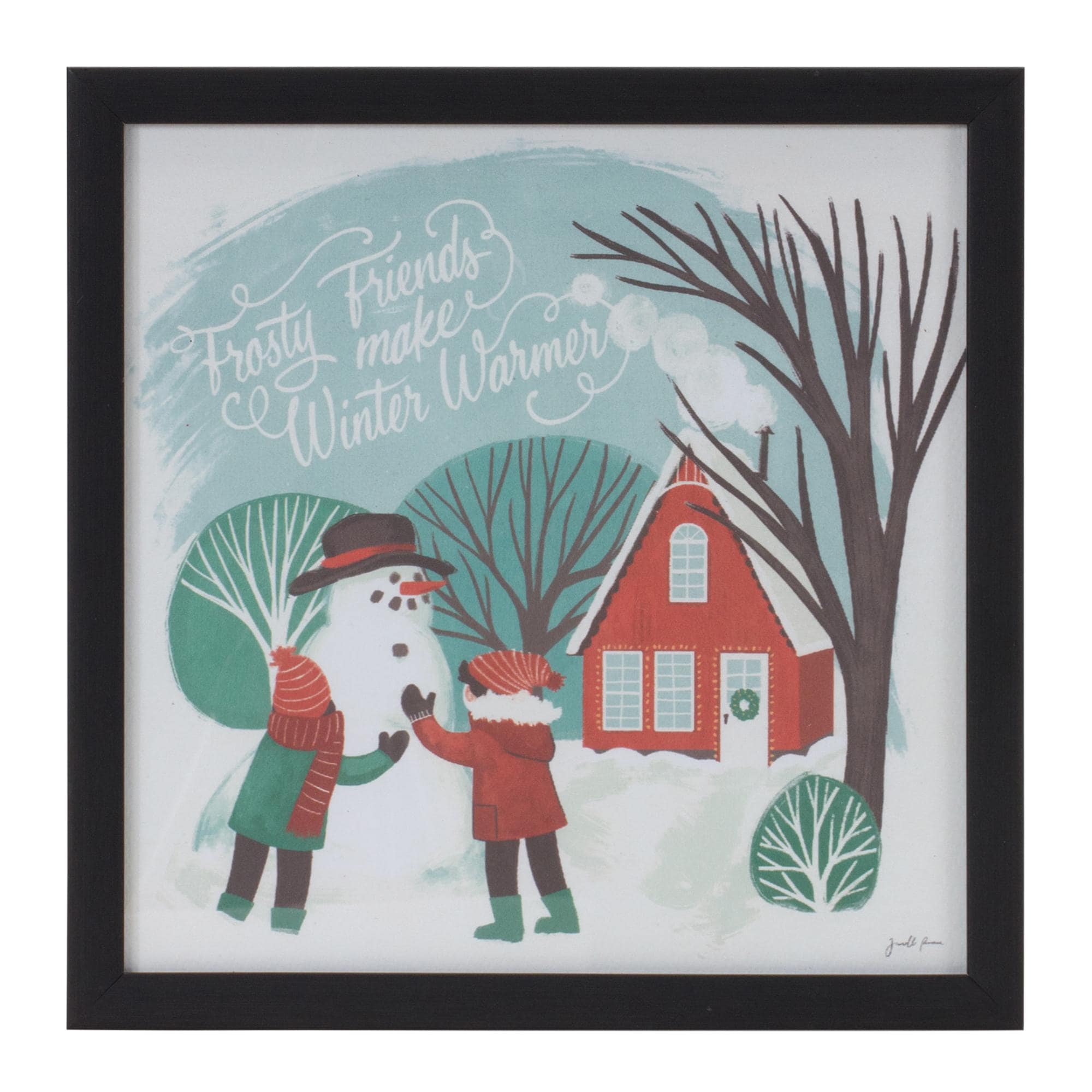 Framed winter scene wall art (set of 3)