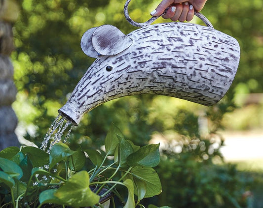 Mouse Watering Can – Whimsical Metal Garden Decor